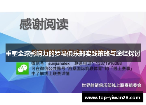 重塑全球影响力的罗马俱乐部实践策略与途径探讨 重塑全球影响力的罗马俱乐部实践策略与途径探讨